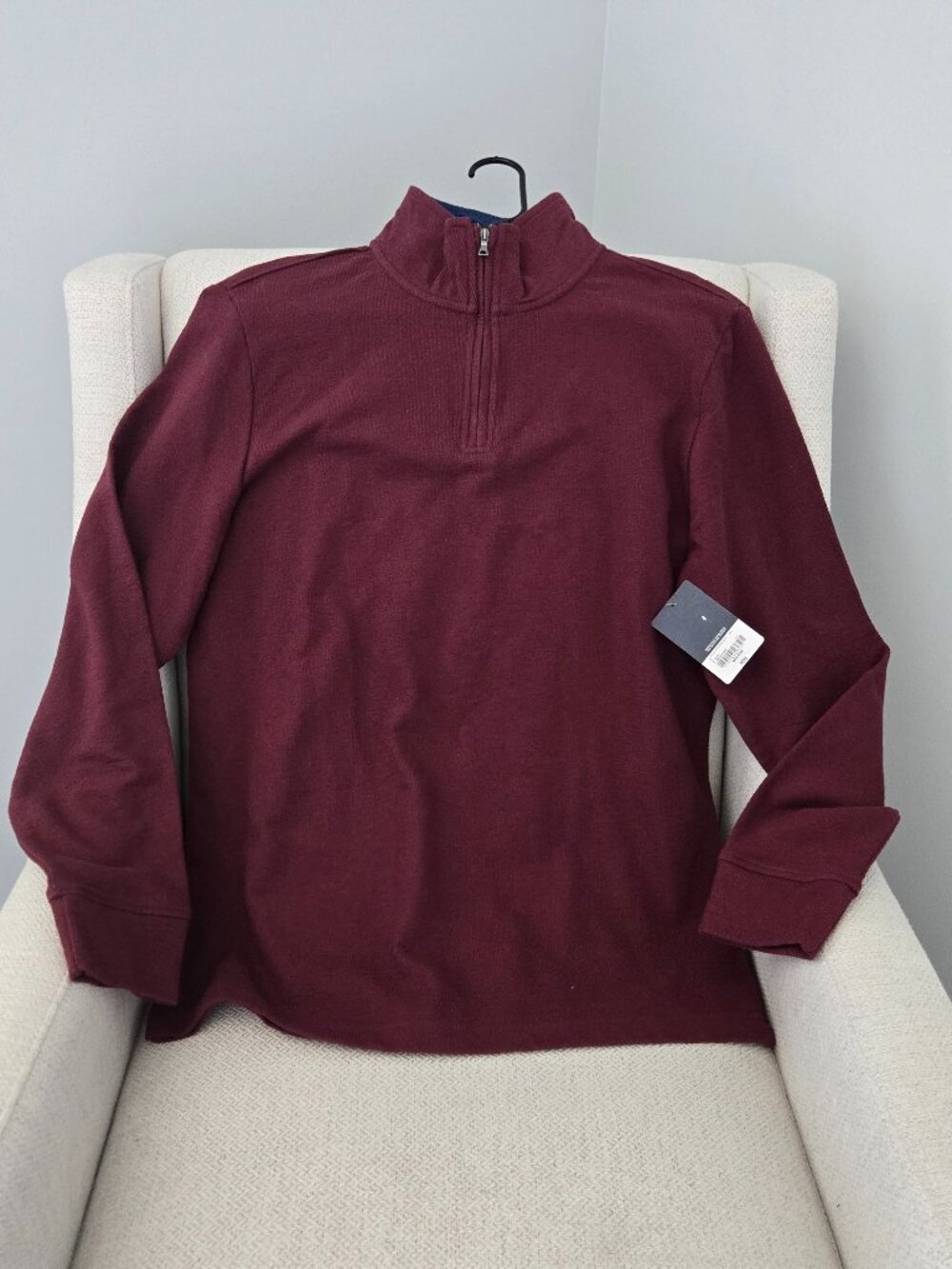 St. Johns Bay Men's M 1/4 Zip Cotton Pullover Sweater